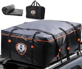 img 4 attached to Waterproof 19 Cubic Feet Rooftop Cargo Carrier PRO - Heavy Duty Roof Top Luggage Storage 🚚 Bag + Anti-Slip Mat | 10 Straps & Door Hooks - Ideal for Car, Truck, SUV With/Without Rack
