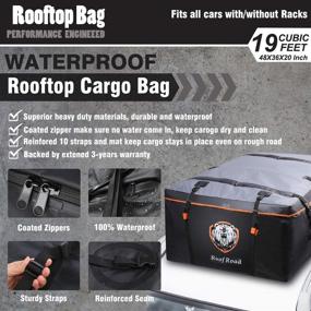 img 3 attached to Waterproof 19 Cubic Feet Rooftop Cargo Carrier PRO - Heavy Duty Roof Top Luggage Storage 🚚 Bag + Anti-Slip Mat | 10 Straps & Door Hooks - Ideal for Car, Truck, SUV With/Without Rack
