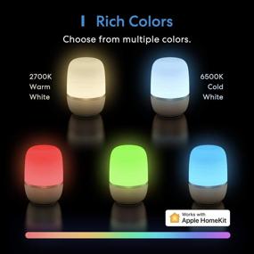 img 1 attached to 🏮 Smart WiFi Table Lamp with Apple HomeKit, Siri, Alexa, Google Assistant, SmartThings Support | Tunable White and Multi-Color Bedside Lamp | Voice Control, APP Control, Schedule
