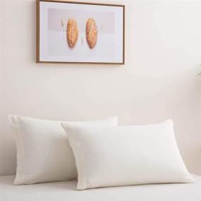 img 1 attached to 🛏️ Lanest Housing Duvet Cover Queen White: Soft, Breathable Microfiber Bedding Set with Zipper Closure and Ties - Includes 1 Duvet Cover and 2 Pillow Shams