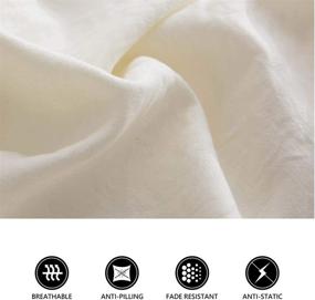 img 3 attached to 🛏️ Lanest Housing Duvet Cover Queen White: Soft, Breathable Microfiber Bedding Set with Zipper Closure and Ties - Includes 1 Duvet Cover and 2 Pillow Shams