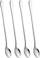 🍽️ versatile 4-piece long handle stainless steel spoons for iced tea, coffee, ice cream & cocktails logo