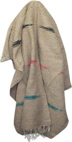 img 1 attached to Del Mex Classic Thunderbird Mexican Falsa Blanket: Thick Yoga Style in Tan - Elevate Your Practice!