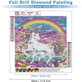 img 3 attached to 🌈 MXJSUA Full Round Drill 5D Diamond Painting Kits – Rainbow Diamond Painting Picture Art Craft for Home Wall Decor – Size: 12x12In