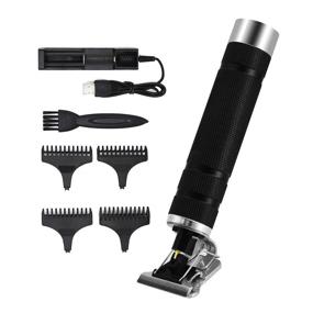 img 4 attached to 💇 USB Rechargeable Cordless Hair Clippers for Men - T-Type Cutter Head Beard Trimmer with Battery (Black)