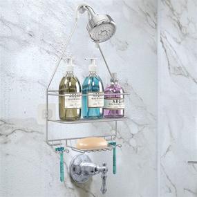 img 3 attached to 🚿 Space-Saving Shower Caddy Over Shower Head: Convenient Hanging Shower Organizer, Shampoo Rack, and Soap Holder for Bathroom Storage in Sleek Silver