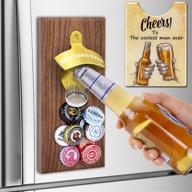 🍺 best dad ever magnetic bottle opener: unique beer gifts for dad from daughter son, ideal for christmas, fathers day, birthday - cool gadgets for kitchen, bar, yard, party logo