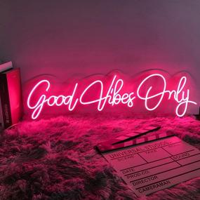 img 1 attached to 23.6 Inch LED Neon Sign - Large Good Vibes Only Art Decor for Bachelorette Party, First Birthday, Bedroom Apartment, Home Wall Decorations - Unique Gift Idea