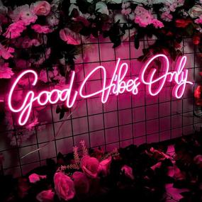 img 2 attached to 23.6 Inch LED Neon Sign - Large Good Vibes Only Art Decor for Bachelorette Party, First Birthday, Bedroom Apartment, Home Wall Decorations - Unique Gift Idea