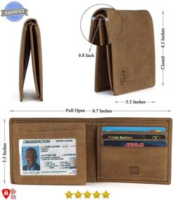 img 1 attached to Cognac Leather BiFold Wallet with Window 09