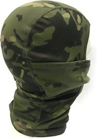 img 2 attached to 🔥 H World Shopping Tactical Outdoor Camo Hood Ninja Balaclavas Full Face Head Mask - Available in 4 Colors