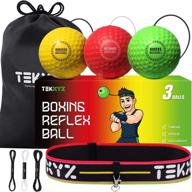 🥊 tekxyz boxing reflex ball with 3 difficulty levels - headband included | enhance reaction, agility, punching speed, fight skills and hand-eye coordination training | softer than tennis ball логотип