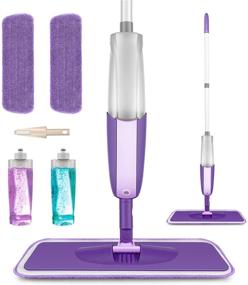 img 4 attached to 🧹 MEXERRIS Microfiber Spray Mop: Efficient Floor Cleaning Solution with 360° Rotation, 2 Refillable Bottles, 4 Reusable Pads, and 1 Scrubber - Ideal for Wet Dry Kitchen, Laminate Wood, Tiles