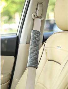 img 2 attached to Soft Auto Seat Belt Cover Seatbelt Shoulder Pad 2 PCS For A More Comfortable Driving Compatible With All Cars And Backpack Dark Gray