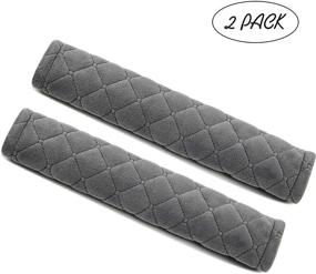 img 3 attached to Soft Auto Seat Belt Cover Seatbelt Shoulder Pad 2 PCS For A More Comfortable Driving Compatible With All Cars And Backpack Dark Gray