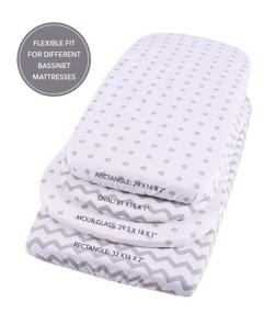 img 2 attached to 🛏️ Ely's & Co. Waterproof Sheet, Pack of 2 Grey Chevron and Dots (Grey, Bassinet) - Enhance SEO