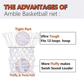 img 2 attached to 🏀 Amble Basketball Net Replacement: Heavy-Duty Net for Indoor and Outdoor Use - 12 Loops Rim