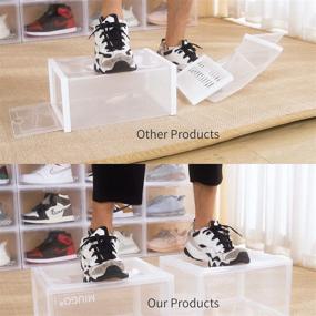 img 3 attached to 👠 MIUGO Shoe Storage Box - Large Capacity Plastic Shoe Box Container for Stackable Sports Shoe Rack, Household Shoe Cabinet | Multifunctional Shoe Box (6 Pack)