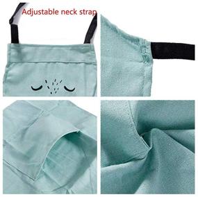 img 3 attached to 2 Pack Cotton Adjustable Apron Set for Parent and Child with Pockets - Mommy and Me Matching Aprons for Baking and Painting