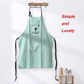 img 2 attached to 2 Pack Cotton Adjustable Apron Set for Parent and Child with Pockets - Mommy and Me Matching Aprons for Baking and Painting