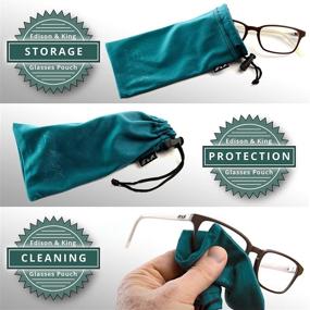 img 3 attached to 🕶️ Glasses Case and Cleaning Cloth Combo – 4 Pack Pouches for Sunglasses with Microfiber Cloth (Teal)