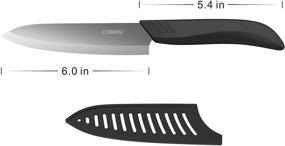 img 3 attached to 🔪 Sendait Ceramic Pro Series 6-inch Ultra Sharp Chef's Knife - Black Blade with Soft Touch Ergonomic Black Handle (Includes Sheath Cover) - Gift Box Included