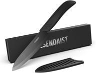 🔪 sendait ceramic pro series 6-inch ultra sharp chef's knife - black blade with soft touch ergonomic black handle (includes sheath cover) - gift box included logo