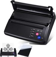 tattoo transfer stencil machine with 30 pieces transfer paper: professional thermal copier printer for tattoo supplies (black) logo