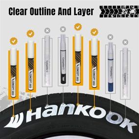 img 2 attached to 🚗 White Waterproof Car Tire Lettering Markers, 3 Pack - Premium Paint Pen by ConceptInks, Made in Japan