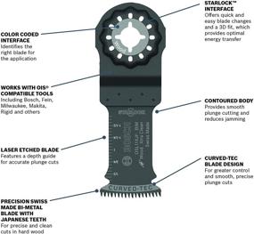 img 3 attached to 🔧 BOSCH Starlock Oscillating Tool Blades: Bi-Metal Multitool Blades for Hardwood, Laminate and Drywall - Extra Clean Plunge Cut Saw Blades, 10-Pack, 1-1/4 Width (OSL114JF-10)