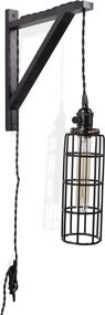 img 3 attached to 🏡 Vintage Farmhouse Wall Sconce Set with Rustic State Wood Wall Bracket, Cylinder Cage and Tube LED Energy Saving Edison Light Bulb