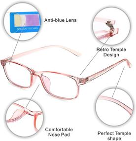 img 2 attached to Protect Your Eyes with Blue Light Blocking Glasses - 2 Pack Computer Glasses Women/Men Small Face, TR-90 Gaming Eyewear in Pink+Grey - Anti Eyestrain Non Prescription