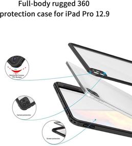 img 1 attached to 📱 2020 iPad Pro 12.9 Waterproof Case with Built-in Screen Protector - Full-Body Cover for 4th Gen iPad Pro 12.9 Inch - Dustproof & Submersible