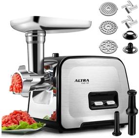 img 4 attached to 🥩 ALTRA Stainless Steel Electric Meat Grinder: Powerful 2000W Max, Convenient Concealed Storage Box, Sausage & Kubbe Kit Included - Ideal for Home Kitchen & Commercial Use