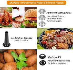 img 2 attached to 🥩 ALTRA Stainless Steel Electric Meat Grinder: Powerful 2000W Max, Convenient Concealed Storage Box, Sausage & Kubbe Kit Included - Ideal for Home Kitchen & Commercial Use