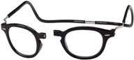 👓 clic magnetic reading glasses: expandable & adjustable temple computer readers - vintage style (black, 1.50 magnification) logo