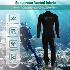 img 1 attached to Greatever Wetsuit 3mm Neoprene Full Body Keep Warm Long Sleeve Back Zip Full Scuba Diving Suit with UV Protection, Suitable for Surfing, Snorkeling, Kayaking, and Water Sports - Men and Women