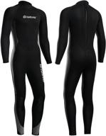 greatever wetsuit 3mm neoprene full body keep warm long sleeve back zip full scuba diving suit with uv protection, suitable for surfing, snorkeling, kayaking, and water sports - men and women logo