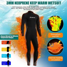 img 2 attached to Greatever Wetsuit 3mm Neoprene Full Body Keep Warm Long Sleeve Back Zip Full Scuba Diving Suit with UV Protection, Suitable for Surfing, Snorkeling, Kayaking, and Water Sports - Men and Women
