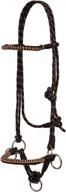 high-quality mustang side pull rope halter featuring a braided nose for enhanced comfort and control logo