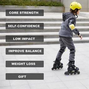 img 2 attached to Adjustable Light Up Inline Skates for Kids and Adults - Ideal for Girls and Boys, Beginners, Indoor and Outdoor Skating Fun