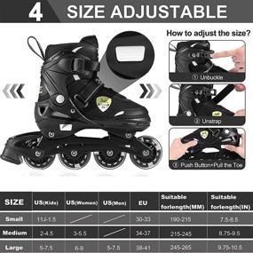 img 1 attached to Adjustable Light Up Inline Skates for Kids and Adults - Ideal for Girls and Boys, Beginners, Indoor and Outdoor Skating Fun