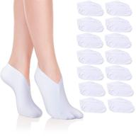 🧦 14 pairs of moisturizing socks: overnight spa treatment for dry feet - cotton cosmetics spa socks for effective moisturizing and enhancing women and men feet care, white logo