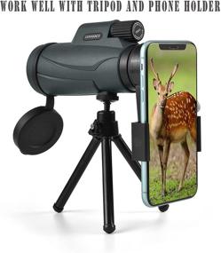 img 2 attached to 🔭 Zipforce 12x50 HD Portable Monocular Telescope - Waterproof/Fogproof, Ideal for Wildlife Watching, Bird Watching, Camping, Hunting & Hiking