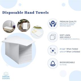 img 3 attached to 🛀 Dream Goods Decorative Bathroom Napkins [100 Pack] Premium Linen-Feel Paper Hand Towels – Soft and Absorbent Guest Towels For Kitchen, Bathroom, Dinners, Weddings Parties or Events [White]