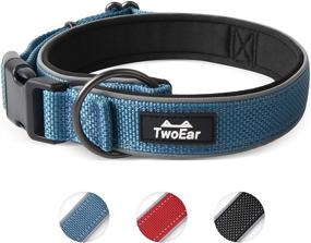 img 4 attached to 🐶 TwoEar Neoprene Padded Dog Collar: Adjustable, Comfortable & Durable for All Breeds - Heavy Duty, Reflective & Breathable - Ideal for Small to Extra Large Pets