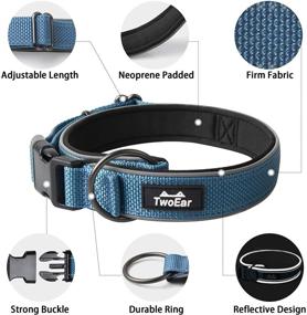 img 3 attached to 🐶 TwoEar Neoprene Padded Dog Collar: Adjustable, Comfortable & Durable for All Breeds - Heavy Duty, Reflective & Breathable - Ideal for Small to Extra Large Pets