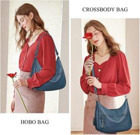 img 3 attached to 💼 Элегантно и стильно: женская сумка из мягкой кожи HOBO с кисточкой - шикарная сумка-тоут на плечо для леди от OVER EARTH
