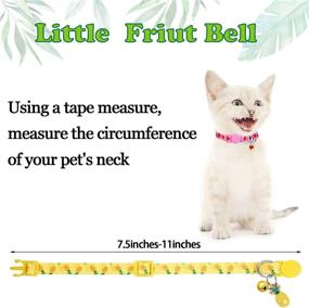 img 3 attached to 🐱 Adjustable Cat Collars with Bell - Set of 5 Colorful Summer Fruit Patterns: Pineapple, Watermelon, Cherry, Strawberry, Avocado - Ideal for Kittens, Kitty Cats, Tropical Hawaii Parties