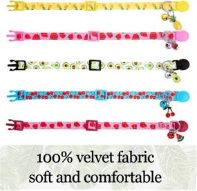 img 2 attached to 🐱 Adjustable Cat Collars with Bell - Set of 5 Colorful Summer Fruit Patterns: Pineapple, Watermelon, Cherry, Strawberry, Avocado - Ideal for Kittens, Kitty Cats, Tropical Hawaii Parties